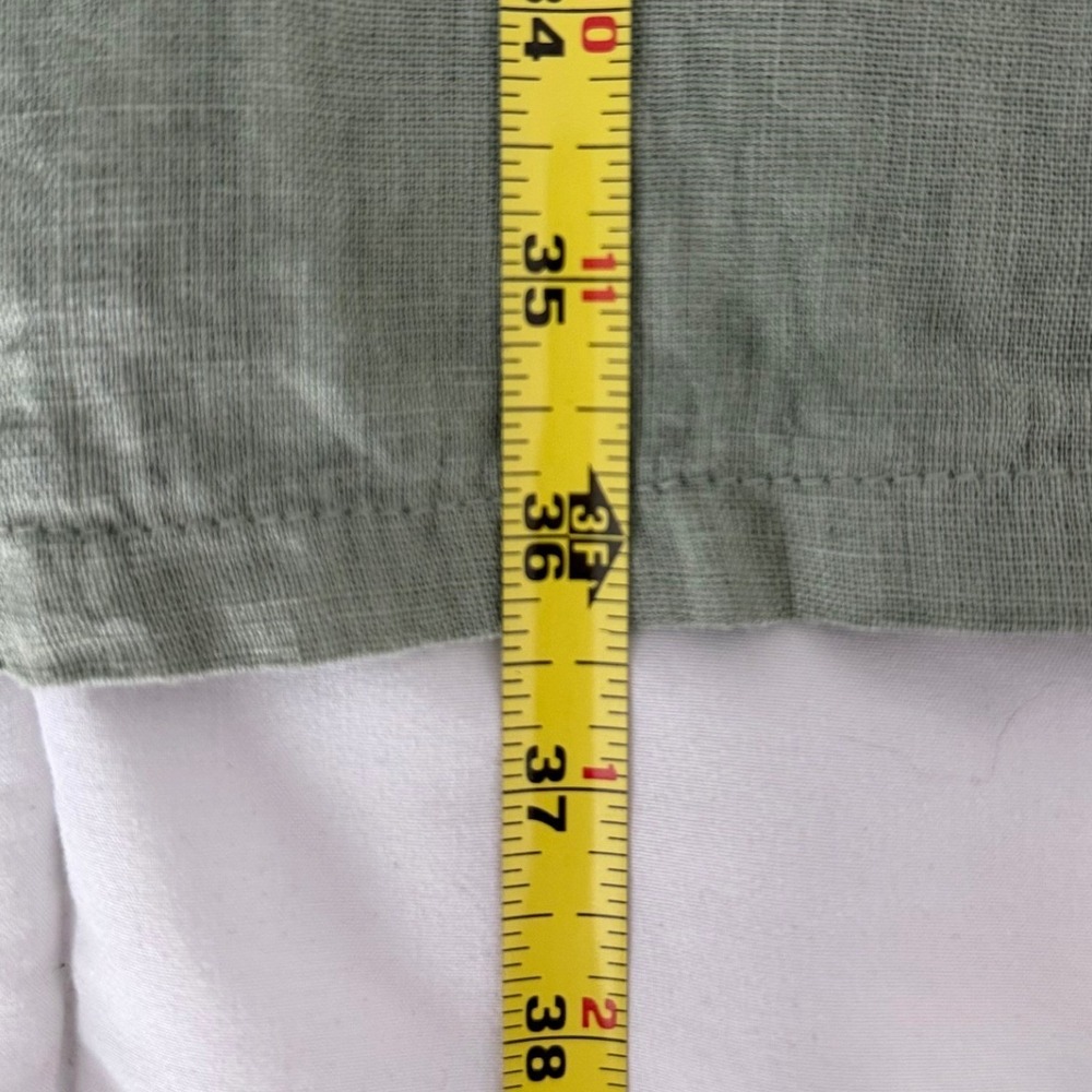 Terzo Millennio Minimalist Sage Green 100% Linen Midi Dress Made in Italy Size M - Picture 12 of 12